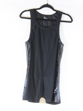 JJSOX Women's Black Sleeveless Romper with Shiny Side Panels